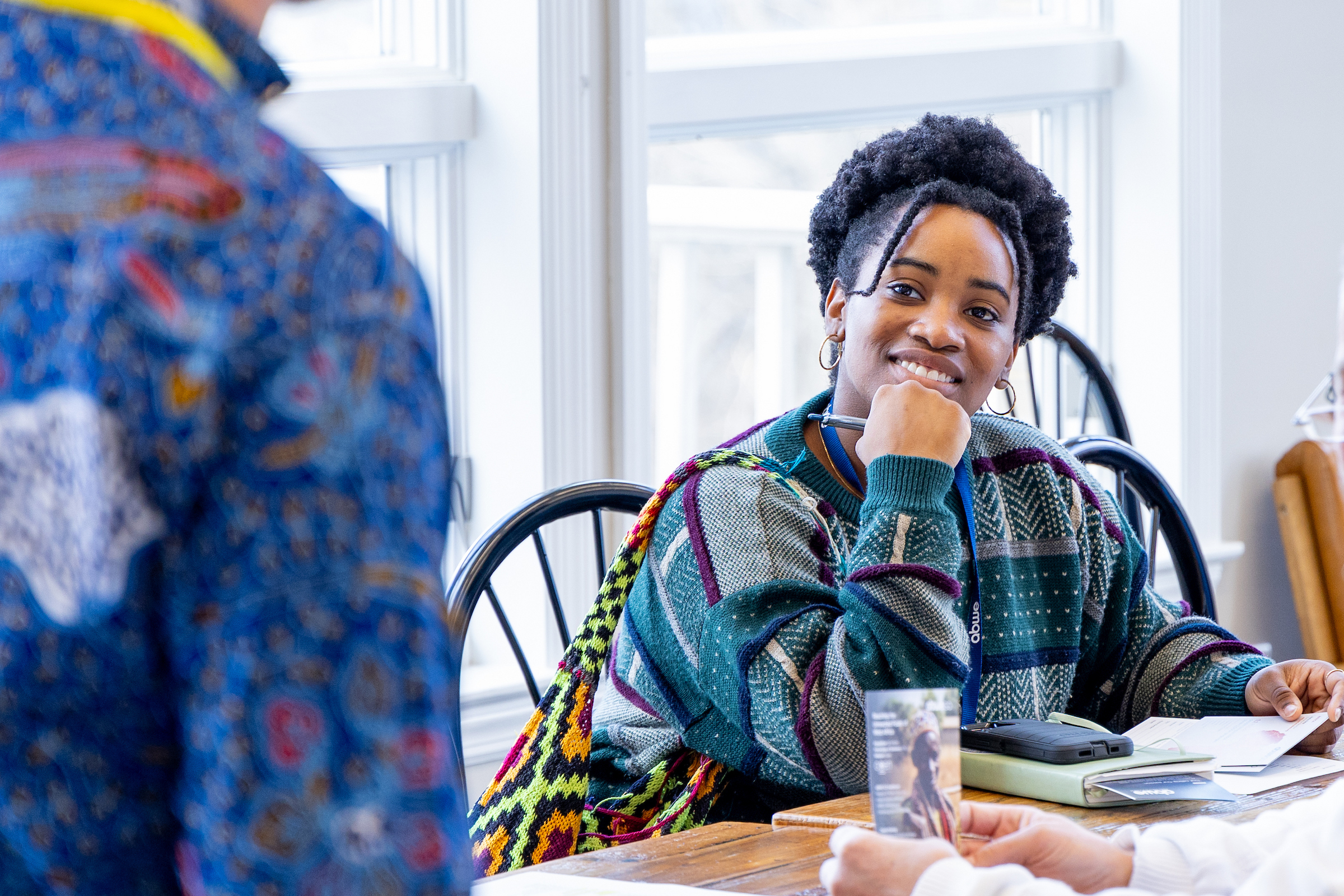 Intern in mentorship conversation